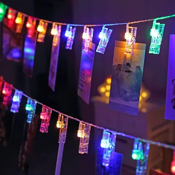 1,5 M 3M 6M Foto Įrašą Turėtojas LED String žibintai LED Girliandą Decors už Naujųjų Metų Kalėdų, Vestuvių, Gimtadienio Baterija