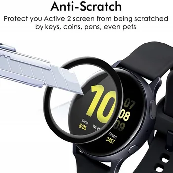 100VNT 3D Soft Screen Protector for Samsung Galaxy Žiūrėti Aktyvios 2 40mm 44mm Pilna Padengti Apsaugine Plėvele (Jokių Grūdintas Stiklas)