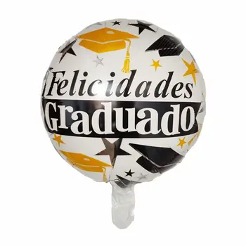 10vnt 18inch Turo ispanijos Felicidades Graduado balionas Absolventas Šalis Dekoro Folija Helio Balionų Šalis Tiekia Oro Globos