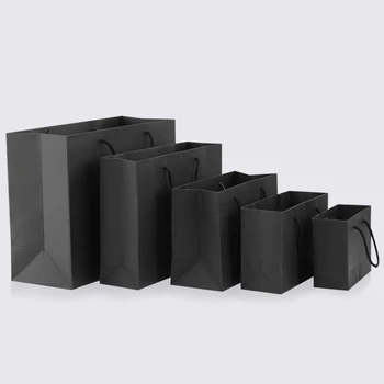 10vnt / juoda popierinį maišelį dovanų Festivalis vyniojimo popieriaus maišelis kraftpopieris šalies dovanų maišelis paramos, 1 pasirinktinis spalva paprastas logotipas