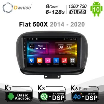 1280*720 Ownice Octa Core Android 10.0 Car DVD GPS Fiat 500X - 2020 M. GPS Automobilį Galvos Vienetas Radijo RDS 4G LTE 6+128G DSP SPDIF