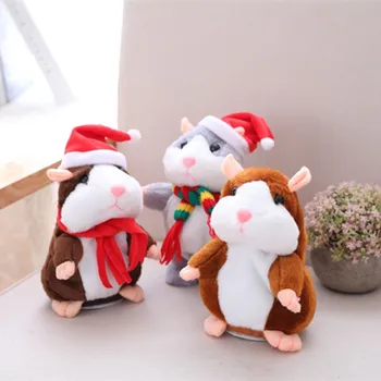 16cm Kalėdų Kalbėti Žiurkėno Pliušinis Žaislas Interaktyvaus Garso Įrašo Pliušinis Žiurkėno Kimštiniai Žaislai Vaikams, Vaikams Kalėdų Dovana