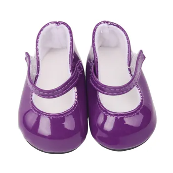 18 colių Mergaitės lėlės batai, suapvalinti tne PU Princesė suknelė, batai Amerikos naujagimių batų žaislai tinkami 43 cm kūdikių lėlės s1-s9