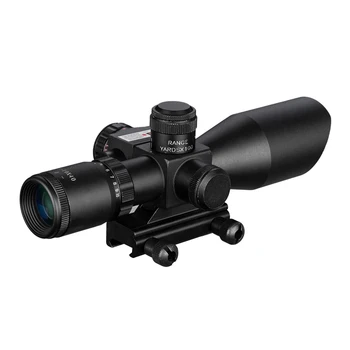 2.5-10X40 Apšviestas Taktinis Kampine Riflescope Su Red Green Mil Dot Kirsti Lazeriu Medžioklės taikymo Sritis