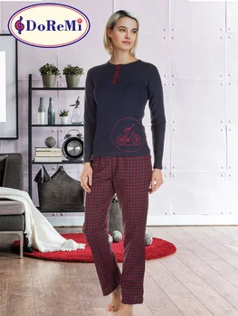 2 Vienetų Komplektas -Premium Sleepwear Moterų Nightgowns Pižamos Sleepshirts Homewear Nightdress Miegoti Naktį Dėvėti Miega Kelnes