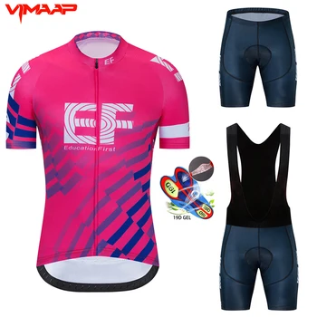 2020 EF vasaros dviračių komanda jersey vyrų dviračių šortai, kostiumą drabužių komplektas quick-dry dviračių Maillot drabužių trumpomis rankovėmis 19D gelio padas