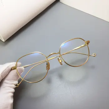 2020 korėjiečių prekės ženklo dizainas NUOTAIKĄ, optiniai akiniai iš titano lydinio raundo recepto akiniai rėmeliai moterys vyrai