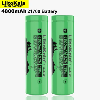 2021 NAUJAS LiitoKala Lii-48S), 3,7 V 21700 4800mAh, li-lon Akumuliatorius 9.6 galia 2C Normų Įvykdymo trijų komponentų ličio baterijos