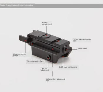 20mm Medžioklės Riflescope Taktinis Red Dot Lazerio Akyse Picatinny Weaver Geležinkelių Pistoletas Glock Headgun Ginklą Red Dot taikymo Sritis