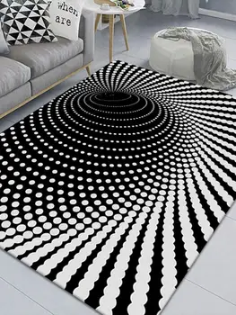 3D kilima Nauja kiliminė danga, Grindų Kilimėlis Iliuzija, Mat Spiralės Stačiakampio Kilimų 3D Geometrinis Grindų Padas Kambarį Miegamasis