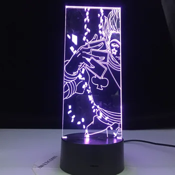 3D Naktį Šviesos diodų (LED 16 Spalva Keičiasi naktinė lempa Vaikams Miegamojo Puošmena Šviesos Anime Hunter X Hunter Hisoka Lemputė Dovanų