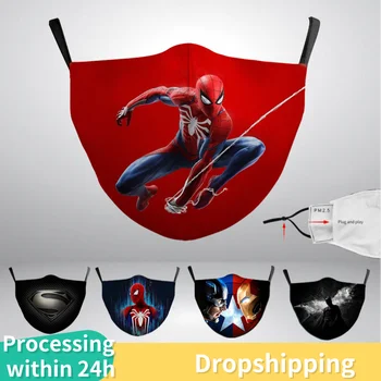 3D Superhero Daugkartinio naudojimo kaukė Spiderman, Superman Batman 