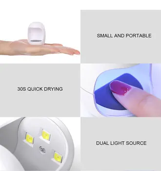 3W USB Mini Nagų Džiovintuvas Nešiojamų UV LED Kietinimo Lempa 30s Greitai Džiūstantis Kietinimo Šviesoje Gelio lenkijos