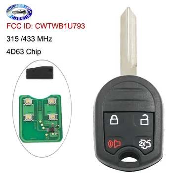 4 Mygtuką Keyless Smart Nuotolinio Pagrindinių Kontrolės 315/433MHZ Su 4D63 Chip 
