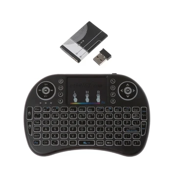 7 Spalvų Apšvietimu i8 Wireless Keyboard 2,4 GHz Touchpad Skristi Oro Pelės PC TV PS3