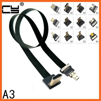 A3 FPV Micro Mini 90 laipsnių Adapteris, 5cm-80cm FPC Juostelės Plokščias HDMI Kabelis, Pikis 20pin