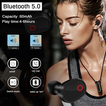 A7 Mini Tiesa belaide F9 Sporto TWS Ausinės Bluetooth V5.0 Ausinių Mic Rankų In-Ear Ausines, skirtas iPhone