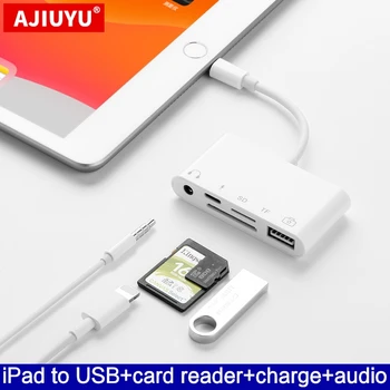 AJIUYU OTG Žaibo USB Adapteris Keitiklis, Skirtas apple iPad Oro 3/2 pro mini 4 5 10.2 9.7 hub HDMI doko Jungtis klaviatūros Fotoaparatas