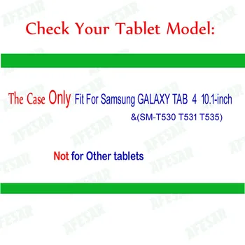 Apversti Atgal Stovėti Cover Case For Samsung GALAXY TAB 4 10.1 tablet Atveju kišenėje SM T530 T531 pu odos padengti maišelis su auto miego
