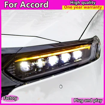 Automobilio Stilius automobilio Žibintas Honda Accord 10-osios VISI LED Žibintai 2018-2019 LED Didelio Spindulio LED artimąsias Su Dinamiškas Posūkio Signalo
