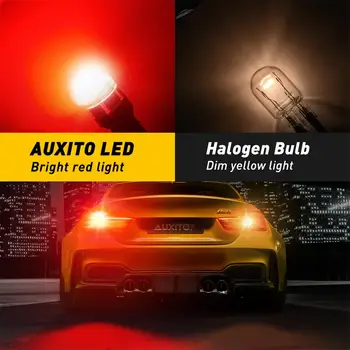 AUXITO 2x Automobilio Užpakaliniai Žibintai T20 7443 Canbus LED Klaidų Puikių Raudonųjų W21/5W LED Lemputės Pakeitimas Automobilių Stabdžių Stovėjimo Žibintai