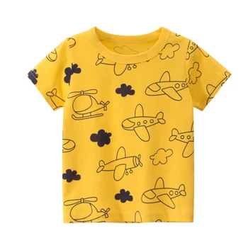 Berniukai animacinių filmų trumpas rankovės marškinėliai Vasaros medvilnės minkštas marškinėliai, vaikų marškinėliai mergaitėms ir Berniukas 2-8T Vaikams drabužių