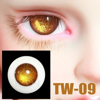 BJD doll eyes aukso geltonos Šviečia ne mokinys akis 1/3 1/4 1/6 BJD SD DD lėlės kaip 14mm 16mm Stiklo obuolius TW-09 lėlės priedai