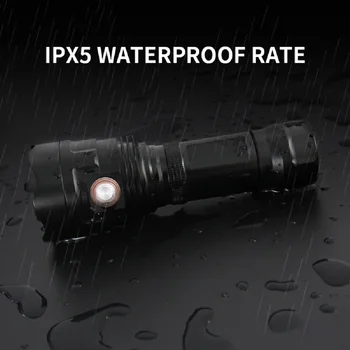 Brightst XHP90 USB Įkraunamas LED Žibintuvėlis Galingas Žibintuvėlis atsparus Vandeniui Medžioklės Šviesos Naudojimo 18650 arba 26650 Baterija