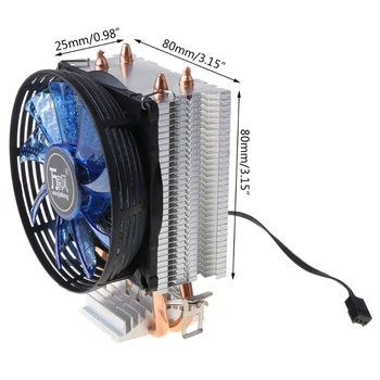 CPU Cooler Master 2 Vaiskiai Variniai Šilumos vamzdžiai, Ventiliatorius su Mėlyna Šviesa Įšaldyti Bokštas Aušinimo Sistema su PWM Ventiliatorių M5TB