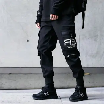 Darkly Haremo Stiliaus Poilsiu Vyrų Krovinių Kelnės Streetwear 2021 Hip-Hop Atsitiktinis Kišenės Track Pants Vyriškos Harajuku Mados Kelnės