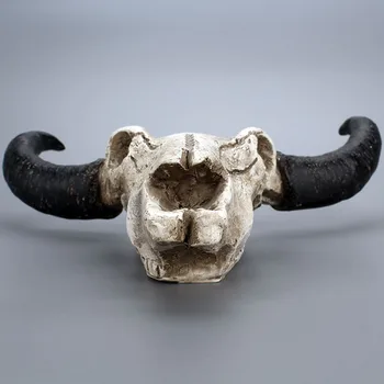 Derva Longhorn Karvės Kaukolė Galva Sienos Kabo Dekoro 3D Laukinių Gyvūnų Skulptūros Figūrėlės Amatų Ragai Namų Helovinas Dekoro Dovana