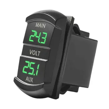 Dual Voltmeter Įtampos Battery Monitor LED Ekranas, Indikatorius 12V-24V Automobiliu Valtis 1014
