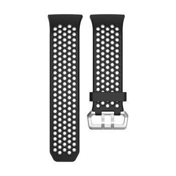 Dviejų spalvų Sporto Silikono Rankogaliai Apyrankę, Dirželį Juostos Fitbit Joninių Smart Žiūrėti Diržo Watchband Dirželis Reguliuojamas Priedai