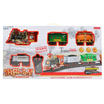 Elektros dūmų nuotolinio geležinkelių traukinio imitavimo modelį įkrovimo klasikinis garų traukinio vaikų žaislas tiktų