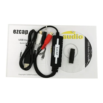 EZCAP USB Audio Capture Kasetės Į CD/MP3 Keitiklis, MP3, WMA, WAVE, Diktofonas Redaguoti Garso Skaitmeninis RCA R/L 3,5 mm garso įvesties