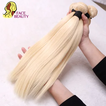 Facebeauty 613 Blond Remy Brazilijos Plaukų Pynimas Ryšulius su Uždarymo Šviesūs Žmogaus Plaukai Tiesūs 4 Pluoštas Pasiūlymai su Nėrinių Uždaryti