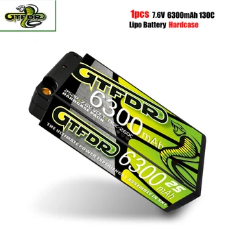 GTFDR Lipo Baterija 2S Neūžauga HV 7.6 V 6300mah 130C 5mm Kulka Konkurencijos Trumpas-Pack 1/10 Rc Sunkvežimių Buggy Automobilių