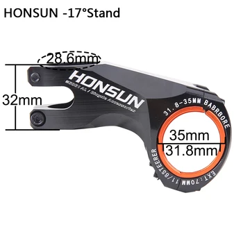 HONSUN -17CNC 70MM stove XC ESU MTB kalnų keliais dviračiu 5 spalva kamieninių 70 * 31.8 MM dviračių aliuminio lydinio kamieninių priedai