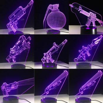 HY 3D Lempa 7 Spalvų Touch Jungiklis Stalas Stalas Šviesos Lavos Lempa Akrilo Iliuzija Kambario Atmosferą Apšvietimo Žaidimo Gerbėjų Dovana Visiems Odos