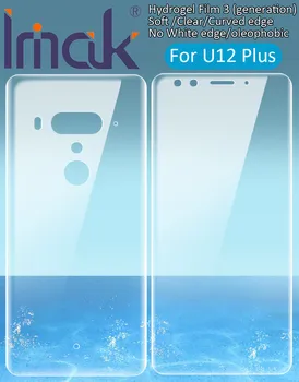 Imak Hidrogelio Filmas 3 III HTC U12 Plius Galiniai Priekiniai Atgal Ekrano Apsauginė Skaidri oleophobic