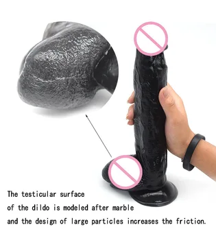 Juodas didelis didelis arklys Dildo ne vibratorius siurbtukas dildo tikroviškas strapon Minkšto silikono analinis kaištis vibratorių suaugusiųjų žaislai moteris