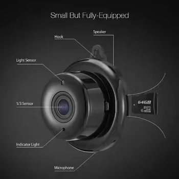 Kablys 720P Belaidė Mini Kamera 2.4 G Wifi Kamera Paramos Mobilųjį Peržiūrėti Judesio Detektorių, Signalizacijos Ir vaizdo Kamera Wifi Iki 64G App