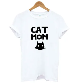 Katė mama Spausdinti Moterų marškinėlius Medvilnės Atsitiktinis Juokingi marškinėliai Lady Viršuje Tee Hipster Tumblr Lašas Laivas F506
