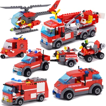 KAZI Fire truck lėktuvo transporto priemonės Miestas Draugų Modelis, Statyba Blokai, Plytos, Žaislai berniukams, Kalėdų Dovanos
