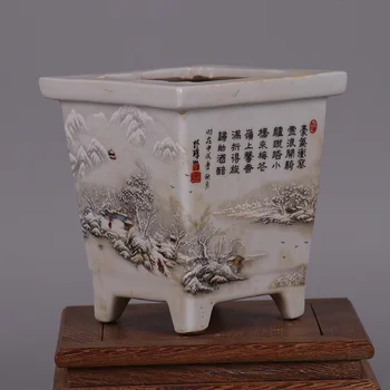 Kinijos seno porceliano Snowscape diagramos Pastelinių Porceliano gėlių vazonus