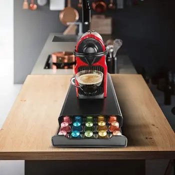 Komandų sudėties Kavos Pod Turėtojas Laikymo Stalčių Suderinama su Nespresso Kavos Ankštimis Virtuvės Organizatorius Ketaus