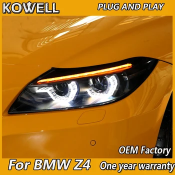 KOWELL Automobilių Stilius BMW Z4 E86 led žibintai 2009-2016 už Z4 priekinis žibintas LED kampas akis drl H7 hid Bi-Xenon Objektyvas artimąsias