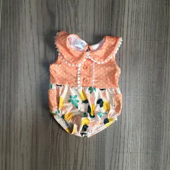 Kūdikių mergaičių drabužius mergina vasaros gėlių romper kūdikiams, vaikams, vaikiška oranžinė romper