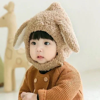 Kūdikių skrybėlę Rudens žiemos kūdikių ausų kepurę 1-2 metų amžiaus gražių naujagimių berniukų ir mergaičių, šiltas gaubtas