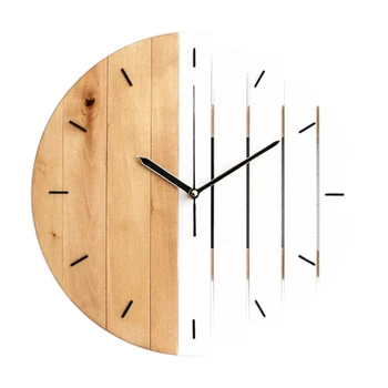Kūrybinis Medinis Sieninis Laikrodis Modernus Dizainas, Vintage Kaimiškas Skurdus Laikrodis Ramioje Meno Žiūrėti Namų Puošybai 3d dideli sieniniai laikrodžiai